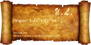 Ungor Lóránt névjegykártya