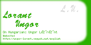 lorant ungor business card